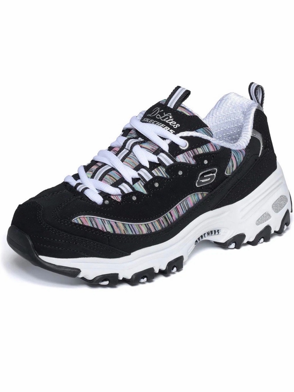 Skechers D'Lites Bright Blossoms Navy Memory Foam Size 8.5
